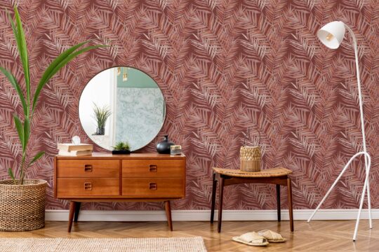 Terracotta Leaf wallpaper for walls by Fancy Walls