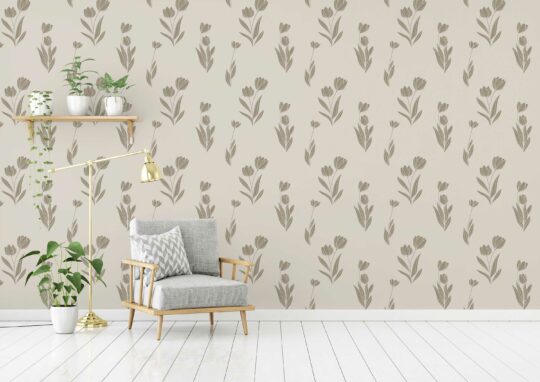 minimalist tulips non-pasted wallpaper
