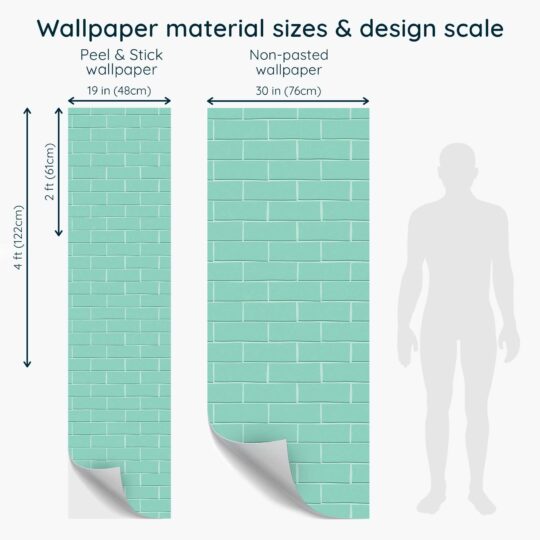 Self-adhesive Turquoise Brick Aesthetic wallpaper by Fancy Walls
