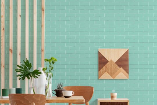 Turquoise Masonry removable wallpaper by Fancy Walls