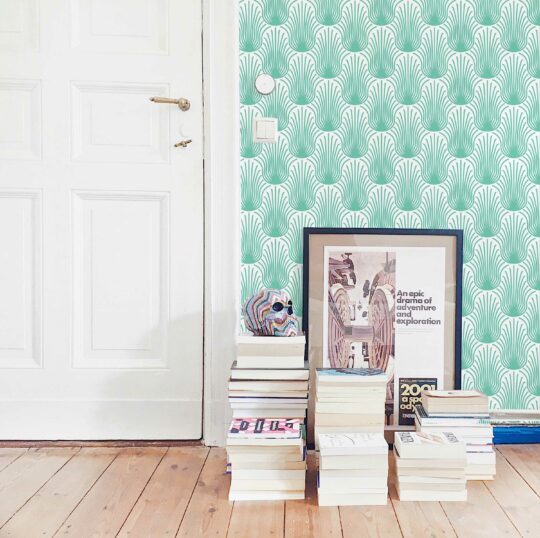 Turquoise fun wallpaper for walls from Fancy Walls
