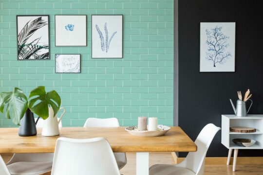 Turquoise Brick Aesthetic wallpaper for walls by Fancy Walls
