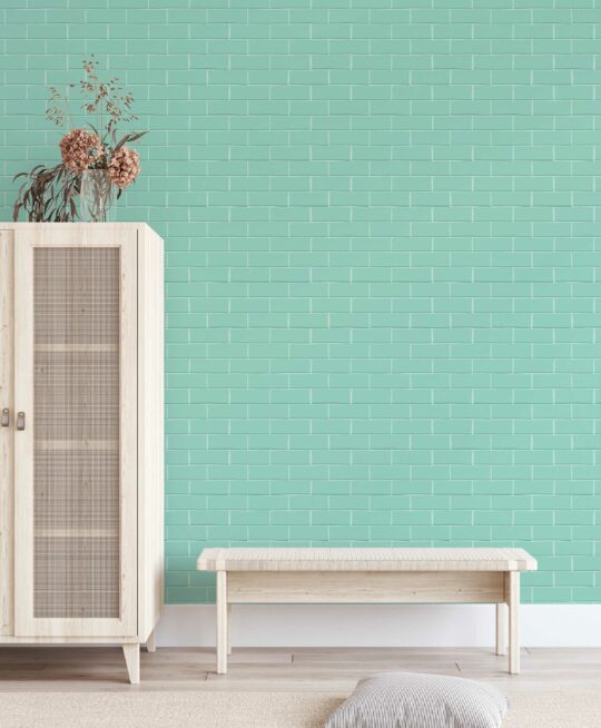 Dance of the Turquoise Bricks non-pasted wallpaper by Fancy Walls