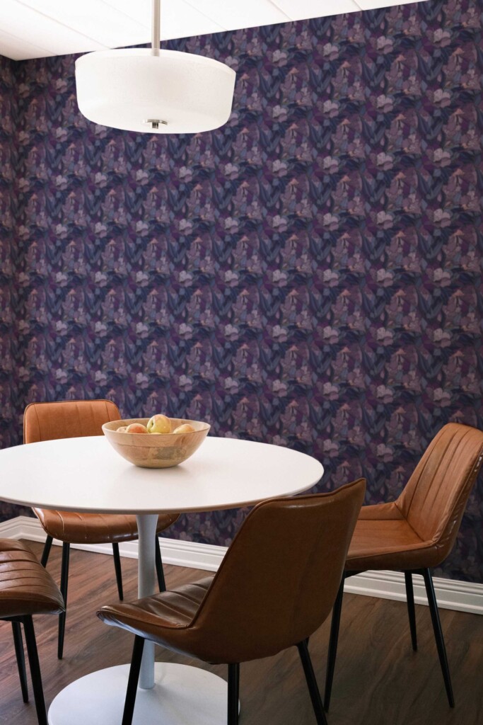 Fancy Walls Deep Purple Floral Glow removable wallpaper