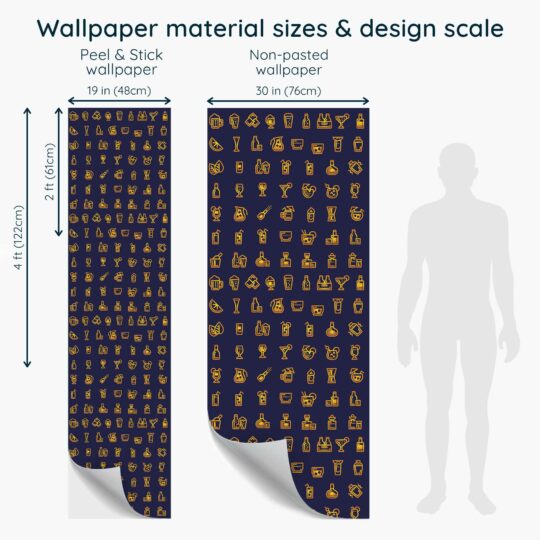 Fancy Walls' Blue Icons peel and stick wallpaper