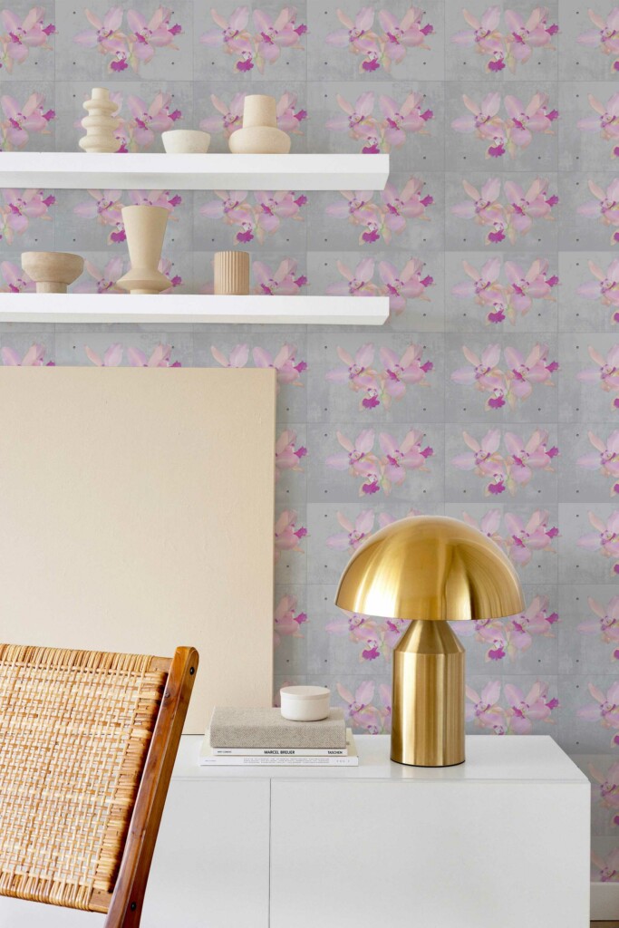 Industrial Orchid Elegance removable wallpaper by Fancy Walls