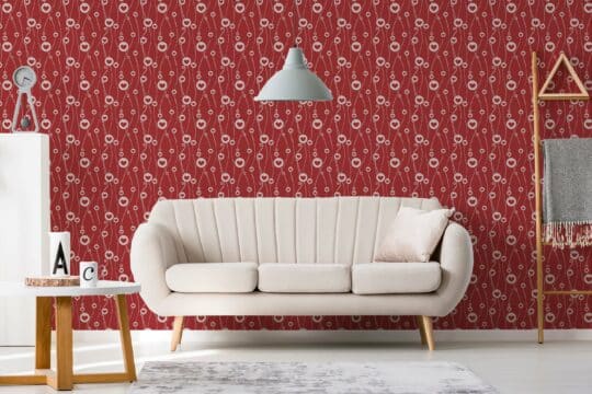 red contemporary unpasted wallpaper