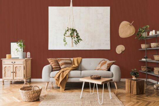 Terracotta Velveteen traditional wallpaper from Fancy Walls
