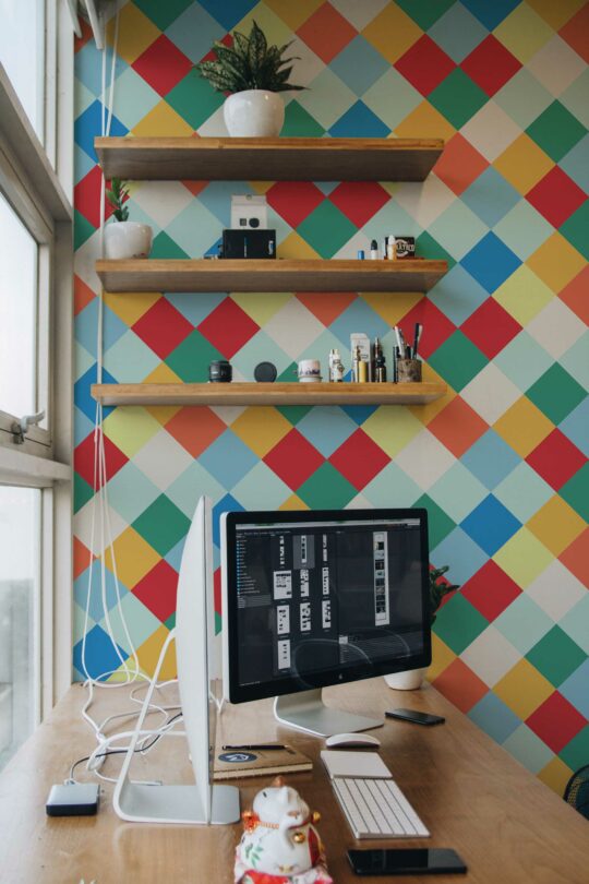 Harlequin Hues unpasted wallpaper design by Fancy Walls