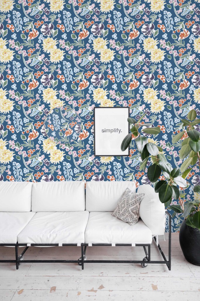 Bold Collage wallpaper peel and stick or non-pasted. Fancy Walls self-adhesive or traditional floral wallpaper