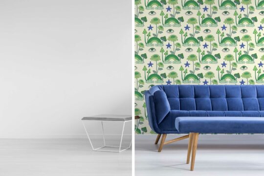 Psychedelic Greens unpasted wallpaper by Fancy Walls