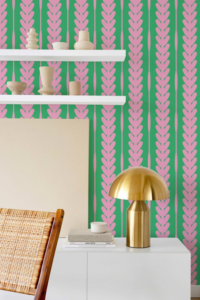 Vibrant Pink Leaf Fusion Removable Wallpaper from Fancy Walls