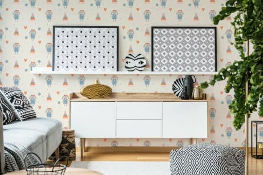 vintage bunny non-pasted wallpaper