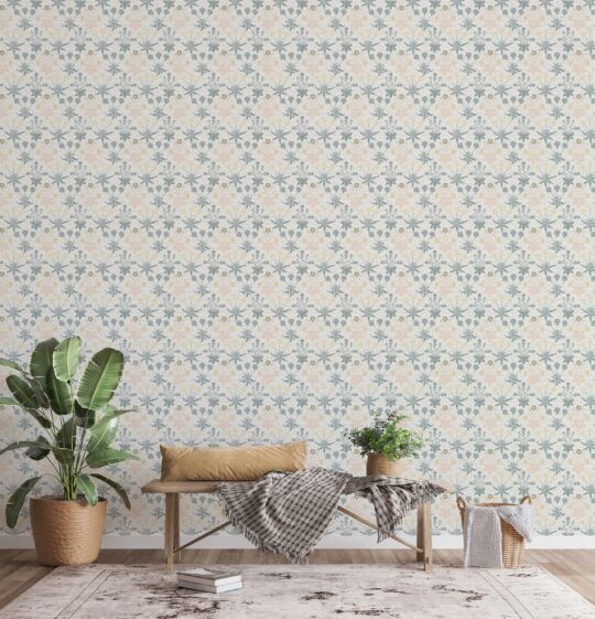vintage flowers non-pasted wallpaper