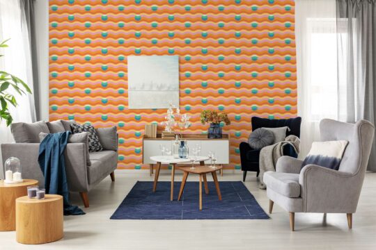 Pink Retro Radiance removable wallpaper by Fancy Walls