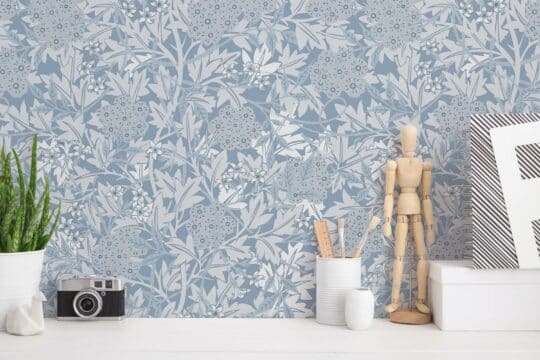 blue stick and peel wallpaper