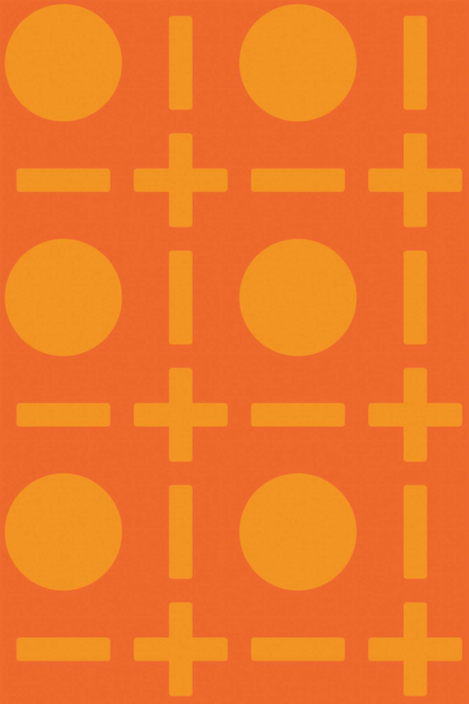 Pattern repeat of Vintage Orange Geometry removable wallpaper design