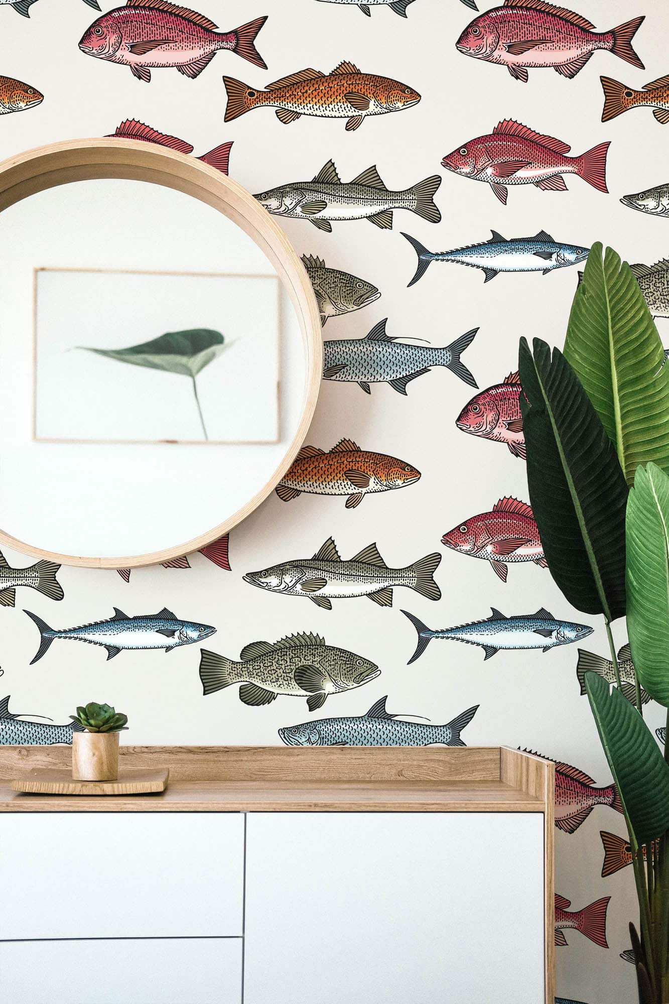 Fish wallpaper - Peel and Stick or Traditional