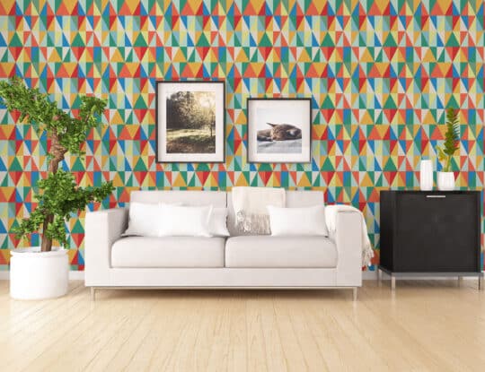triangles colorful traditional wallpaper