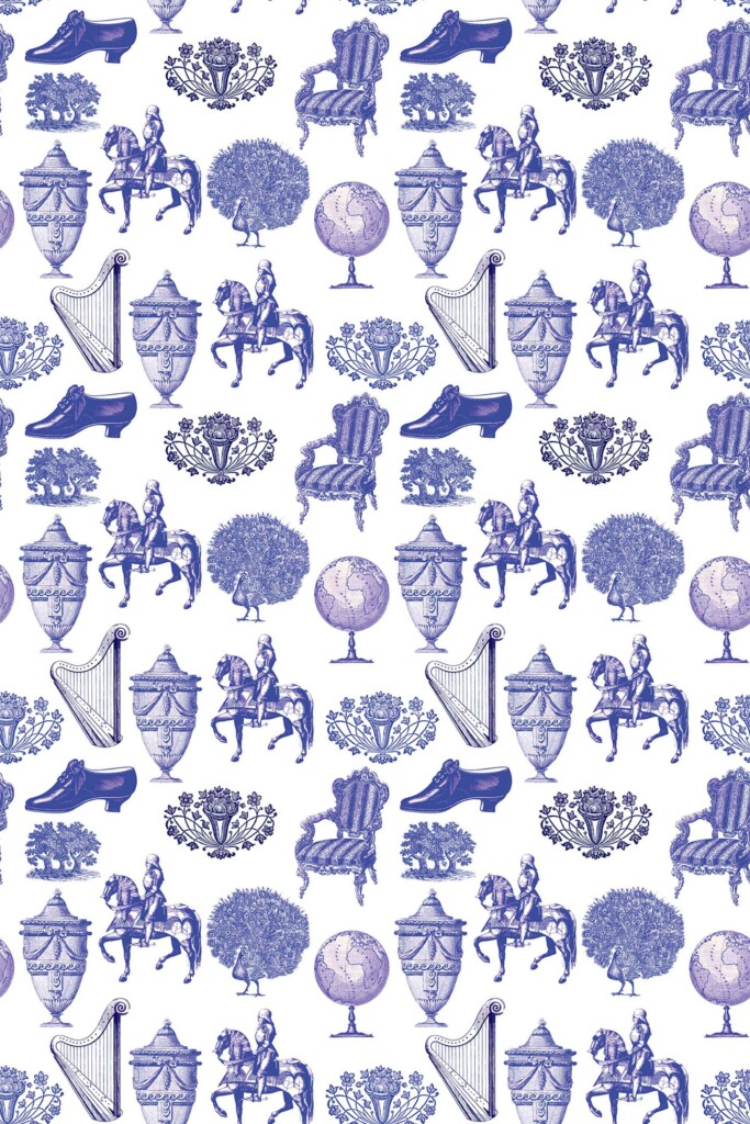 Traditional Blue Toile Charm wallpaper from Fancy Walls