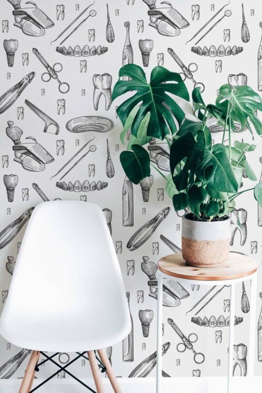 vintage vintage stomatology non-pasted wallpaper