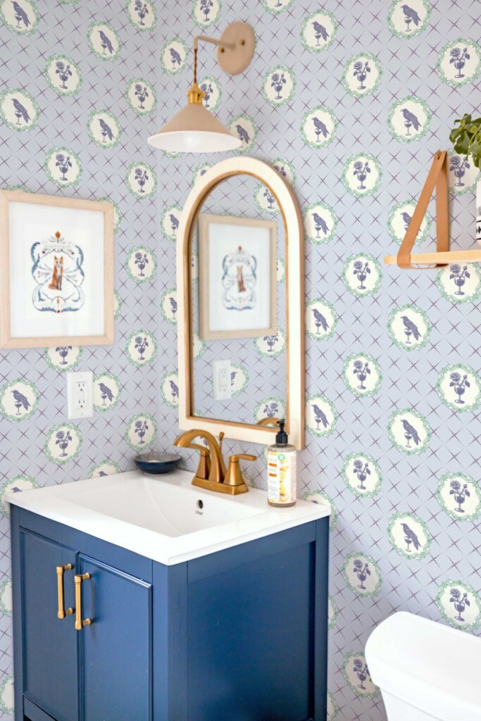 Fancy Walls living room Gothic bird self-adhesive wallpaper
