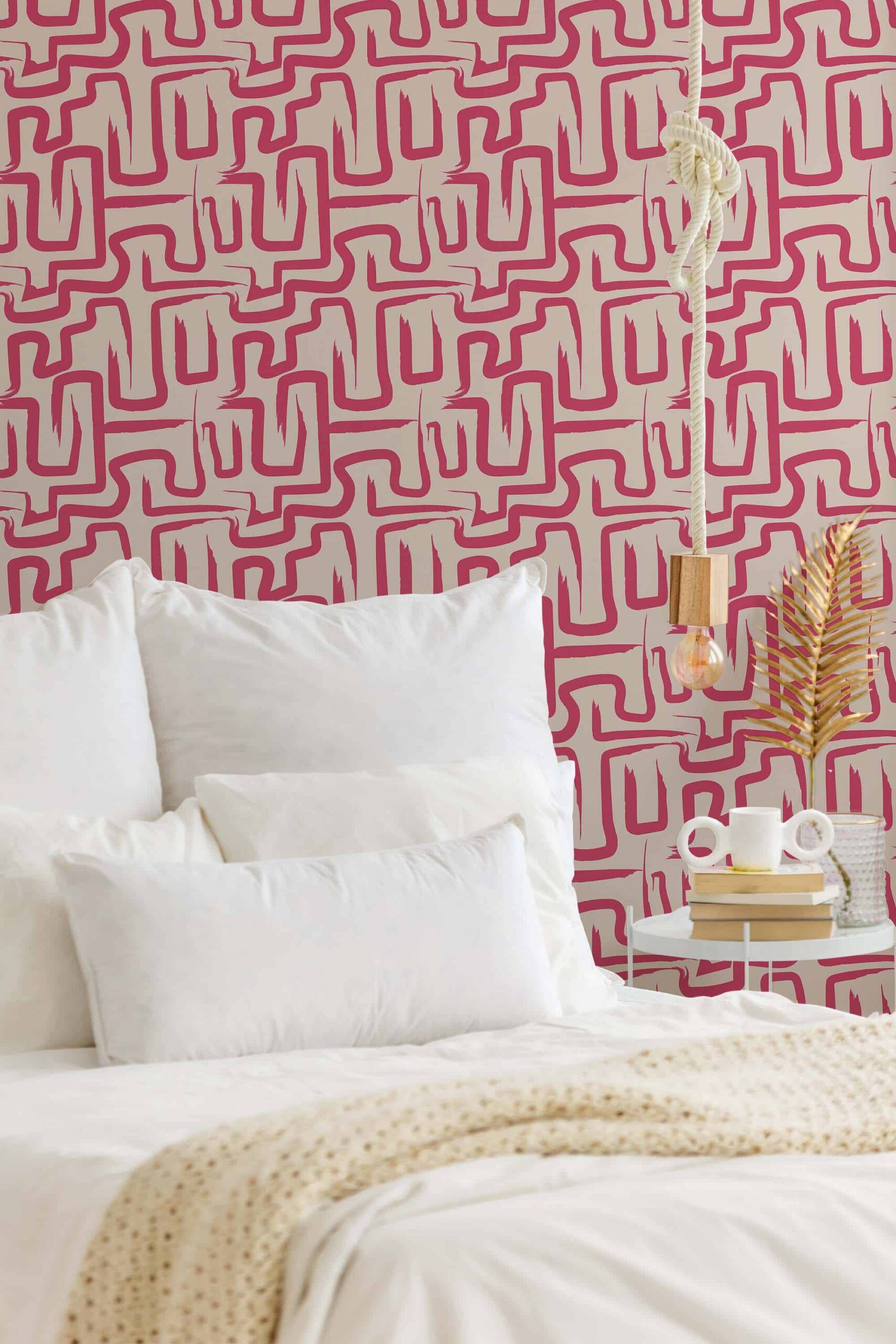 Viva magenta aesthetic brushstroke Wallpaper - Peel and Stick or Non-Pasted