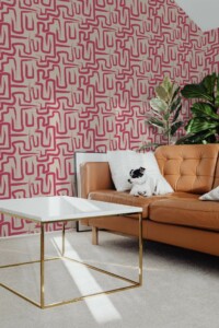 Viva magenta aesthetic brushstroke Wallpaper - Peel and Stick or Non-Pasted