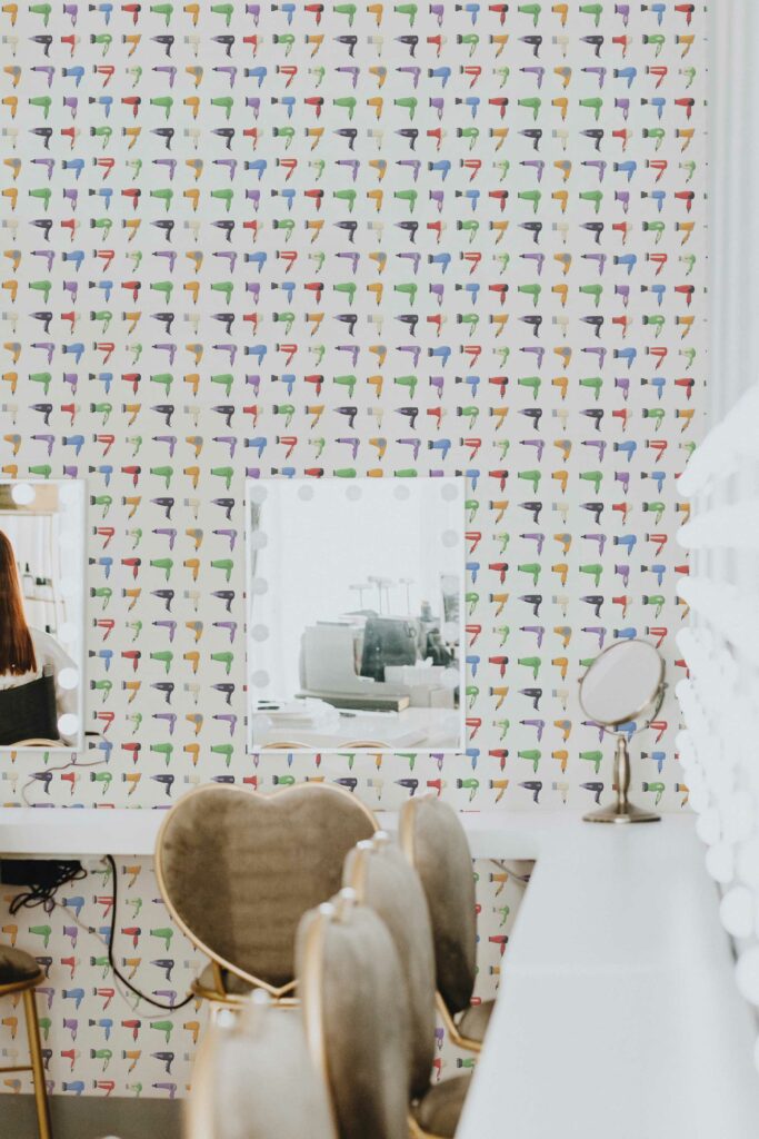 Vivid Hairdryer Mosaic self-adhesive wallpaper by Fancy Walls