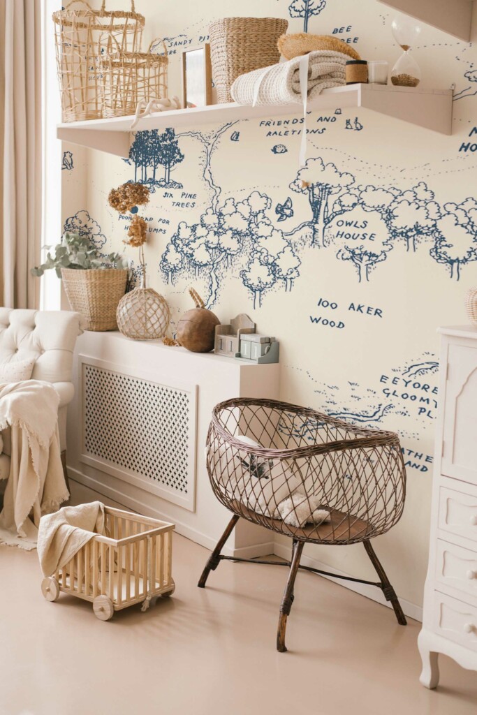 Fancy Walls peel and stick wall murals depicting a whimsical book map