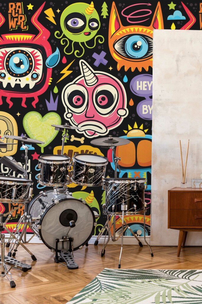 Mural for wall - Fancy Walls' Eclectic Doodle design