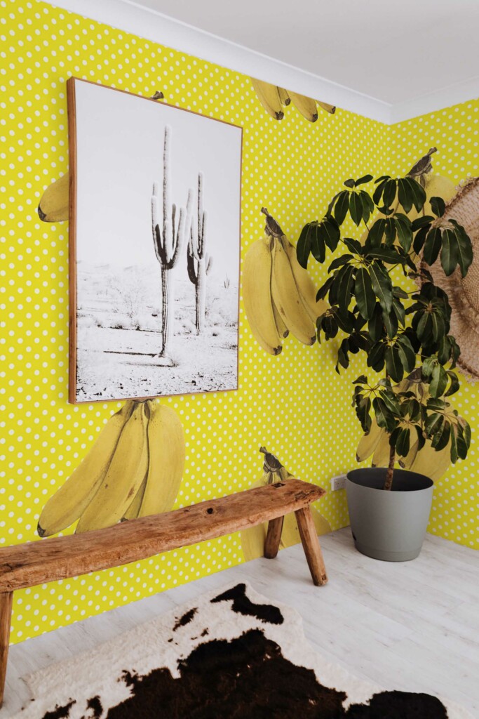 Retro Banana Charm wall mural peel and stick by Fancy Walls