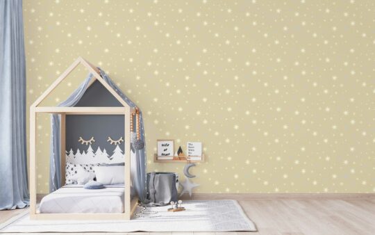 Brown non-pasted wallpaper with stars for nursery by Fancy Walls