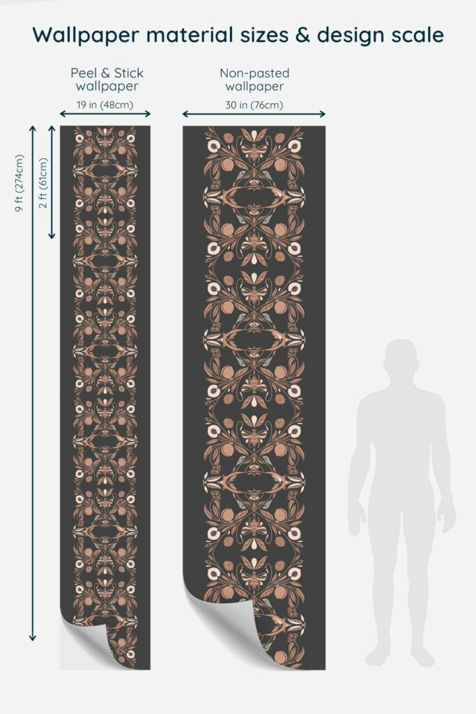 Unpasted wallpaper with Noveau Essence pattern by Fancy Walls