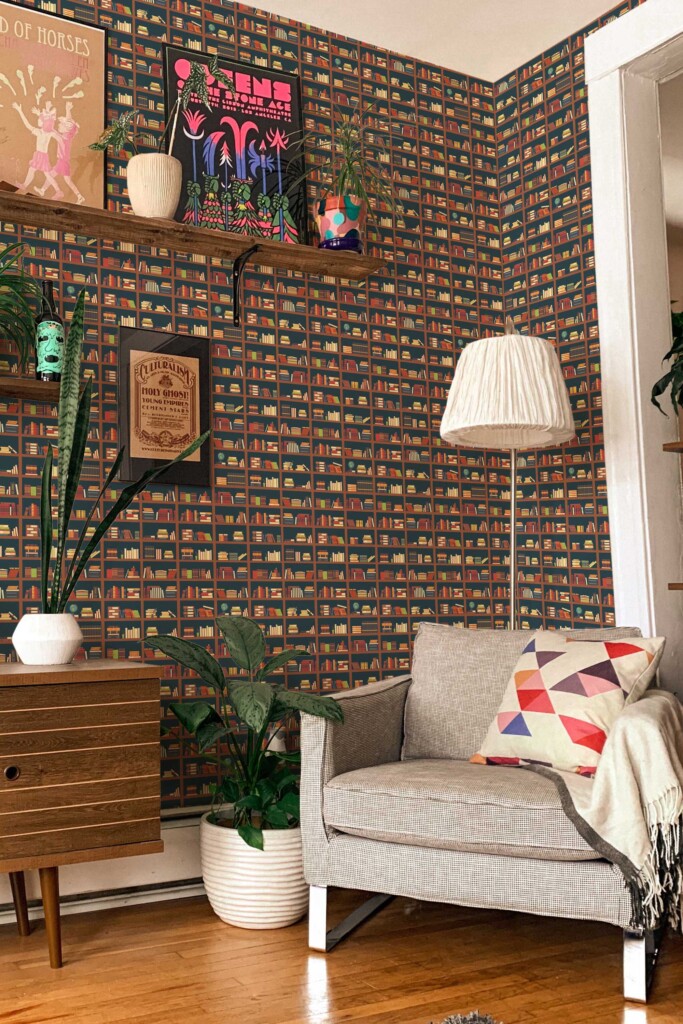 Fancy Walls green literary themed wallpaper with non-pasted option