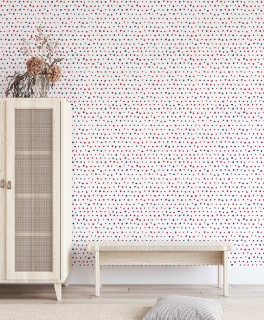 Non-pasted Independence dots wallpaper in white from Fancy Walls