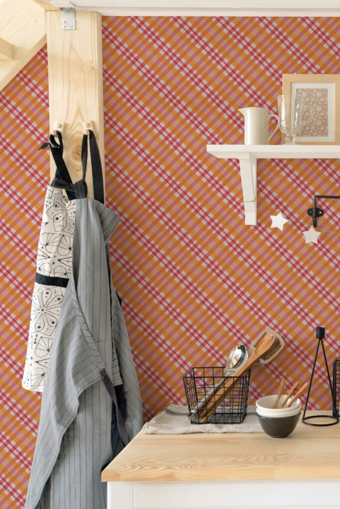 Unpasted Plaid Charm wallpaper design by Fancy Walls