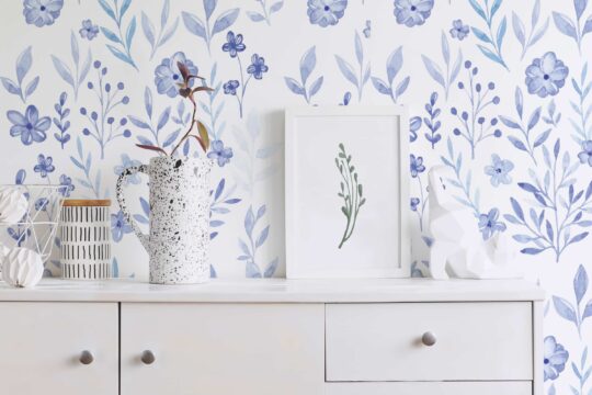 blue stick and peel wallpaper