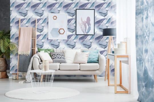 watercolor ocean non-pasted wallpaper
