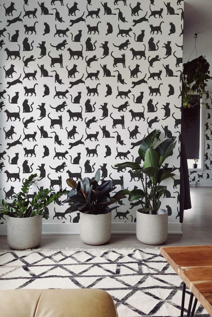 Fancy Walls peel and stick wallpaper with Purrfect design