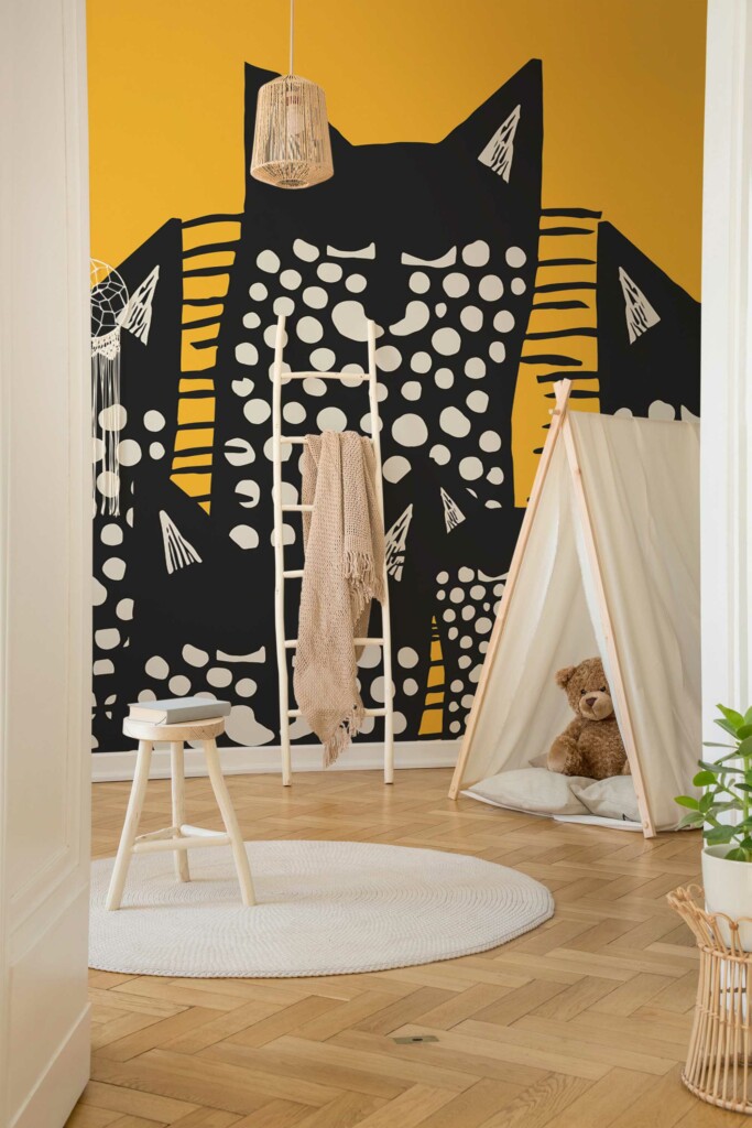 Removable wall mural with Novelty cute cat design by Fancy Walls