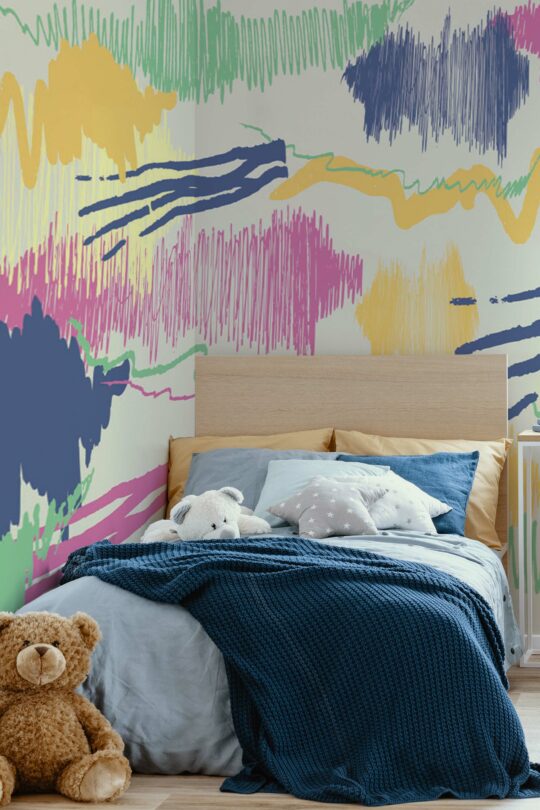 Fancy Walls Colorful Abstract Doodles peel and stick wall murals