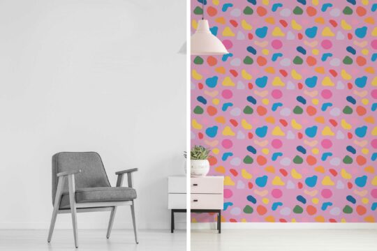 Abstract Dances in Rose Hue - traditional wallpaper from Fancy Walls