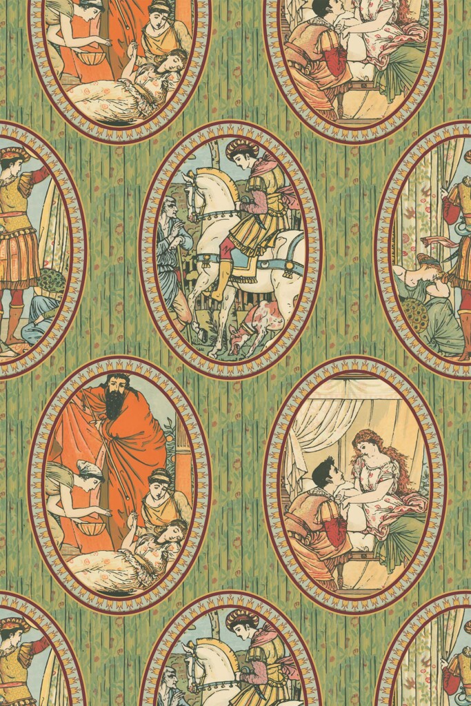 Whimsical green removable wallpaper design by Fancy Walls