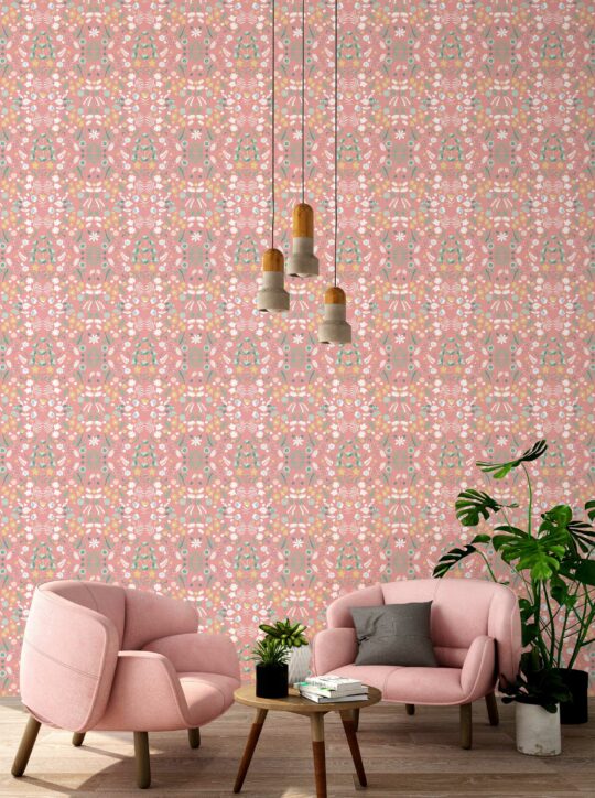 Rosy Bramble Enchantment traditional wallpaper art by Fancy Walls