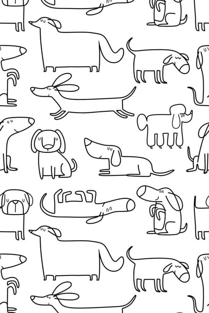 Fancy Walls peel and stick wallpaper featuring PupSketch design