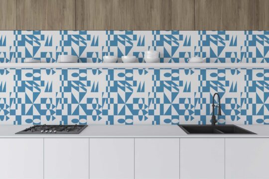 Azure Symmetry Echoes removable wallpaper by Fancy Walls