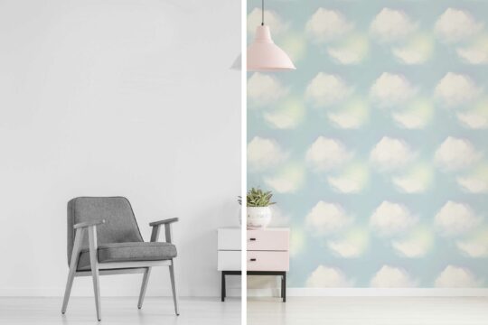 Blue Bay Clouds - wallpaper for walls from Fancy Walls