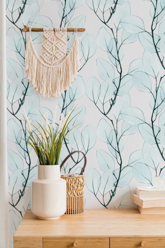 Blue Branch Hue wallpaper for walls by Fancy Walls
