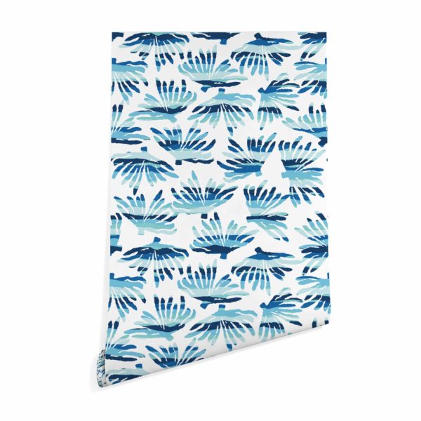 Blue coral peel and stick removable wallpaper